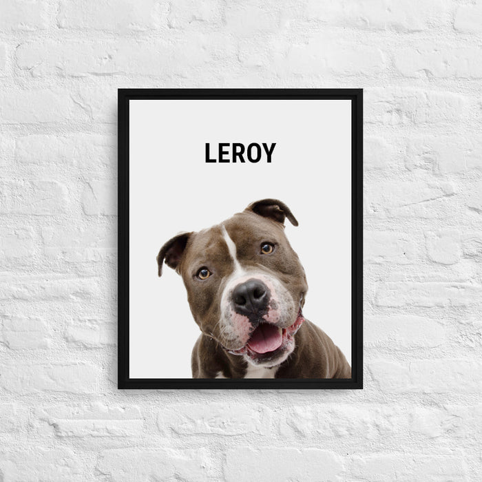 Personalized Pitbull Framed Canvas Print
